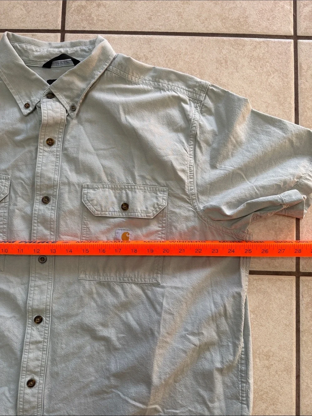 Carhartt Men's Short-Sleeve Button-Down Shirt - Pale Blue